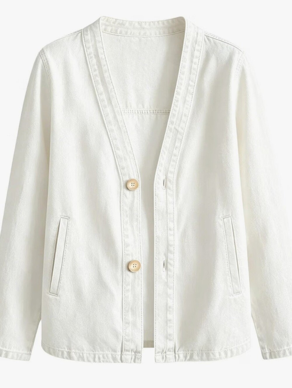 🤍 Women's Denim Jacket – White | Size 3X (Fits Like a 2X)